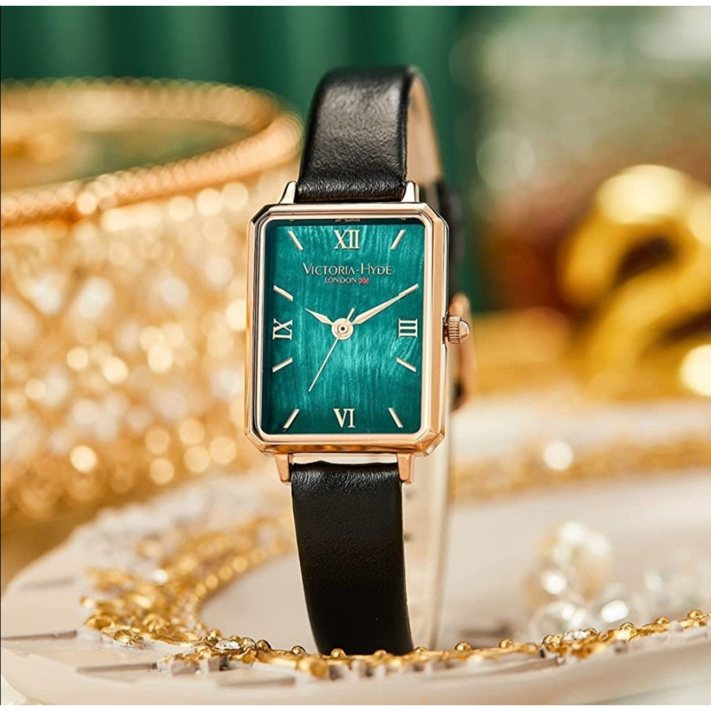 VICTORIA HYDE Women Watches Green Mother of Pearl Dial Ladies Wristwatches